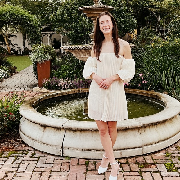 Express Pleated Off The Shoulder Mini Dress In Swan Size XS - Picture 13 of 14